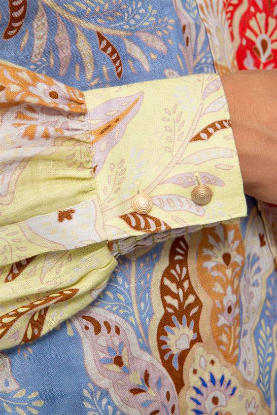 IVI GmbH AMBER Hemdbluse aus Leinen multicolor Rabatte dieses Monats