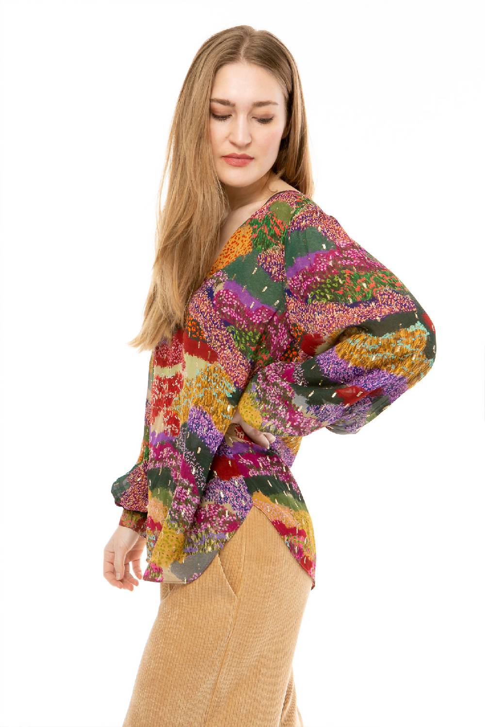 IVI GmbH FLOWER FIELDS Organza Bluse multicolor Exklusivangebot