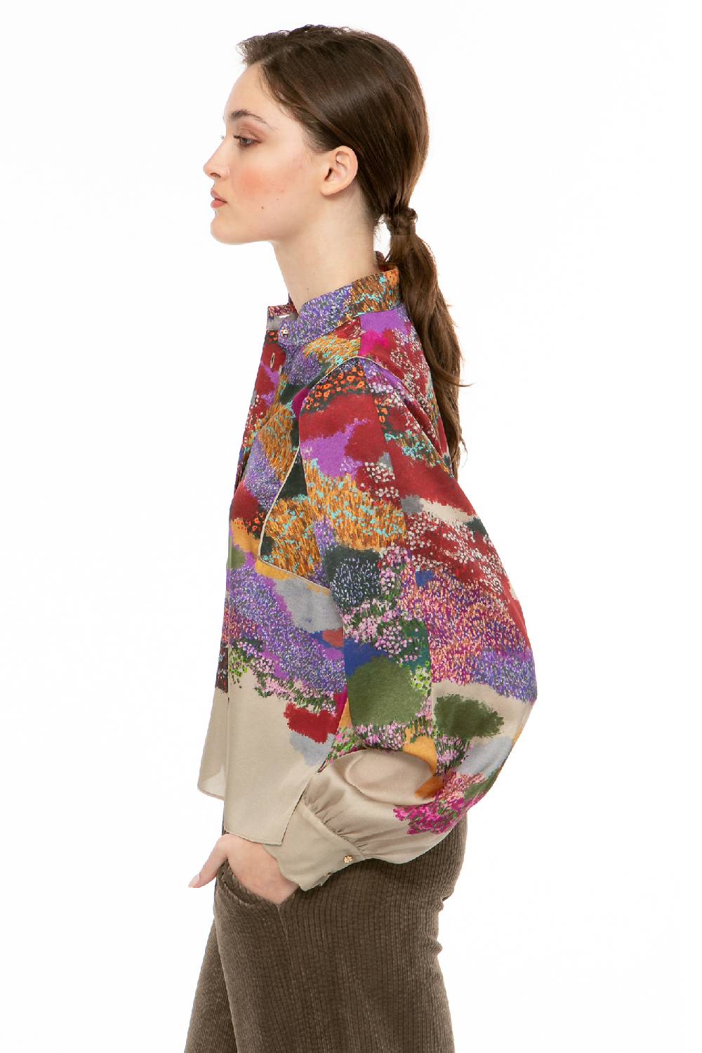 IVI GmbH FLOWER FIELDS Cropped Bluse multicolor Preisnachlass