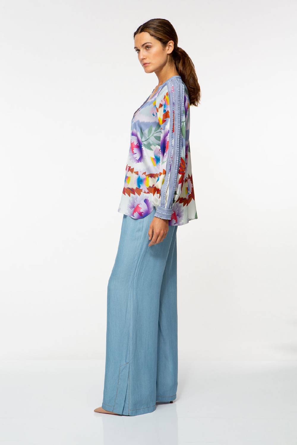 IVI GmbH PIXEL PAISLEY Seidenbluse lavendel Saisonschlussverkauf