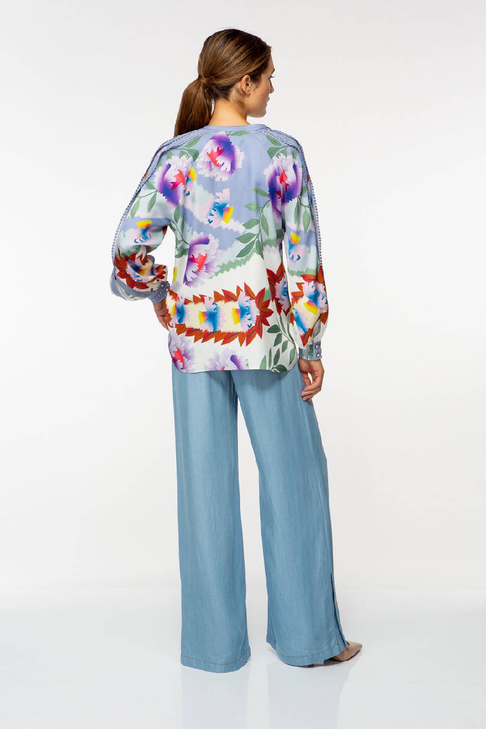 IVI GmbH PIXEL PAISLEY Seidenbluse lavendel Saisonschlussverkauf