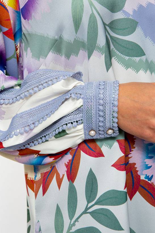 IVI GmbH PIXEL PAISLEY Seidenbluse lavendel Saisonschlussverkauf
