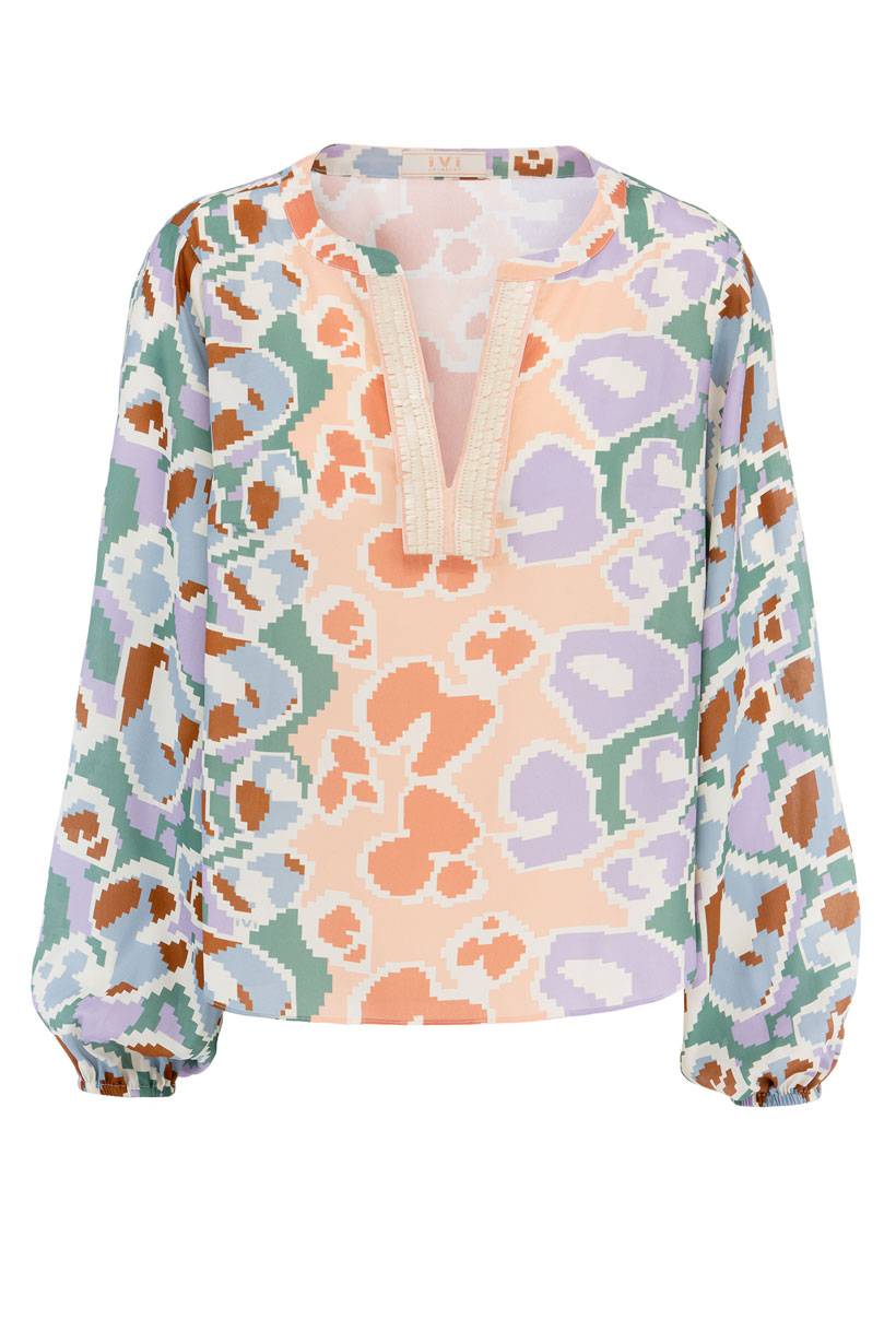 IVI GmbH PIXEL LEO Bluse mit Crochet pastel Cyber Monday