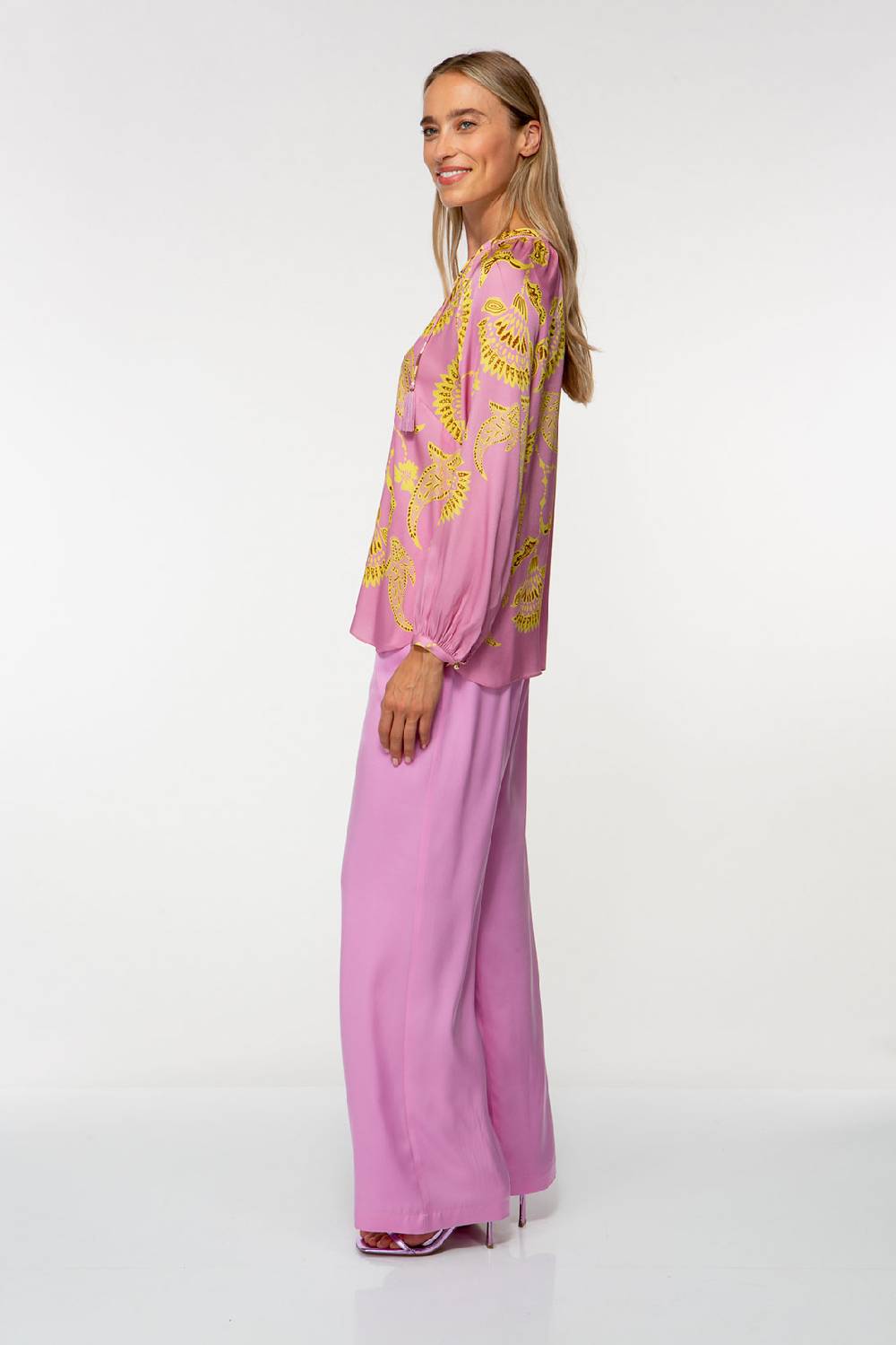 IVI GmbH CORAL FLOWER Seidenbluse mit Print pink Blitzangebot