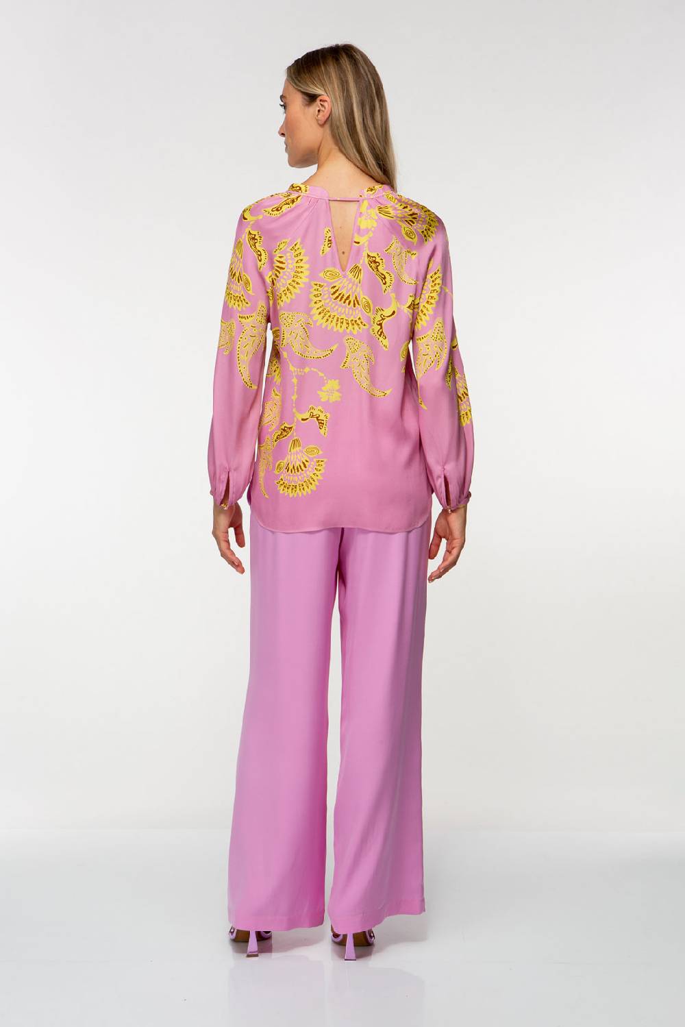 IVI GmbH CORAL FLOWER Seidenbluse mit Print pink Blitzangebot