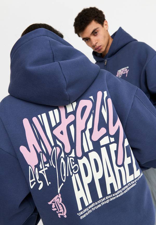 Multiply Spparel Oversize Zip Hoodie BETRAYAL Night Shadow Bestseller