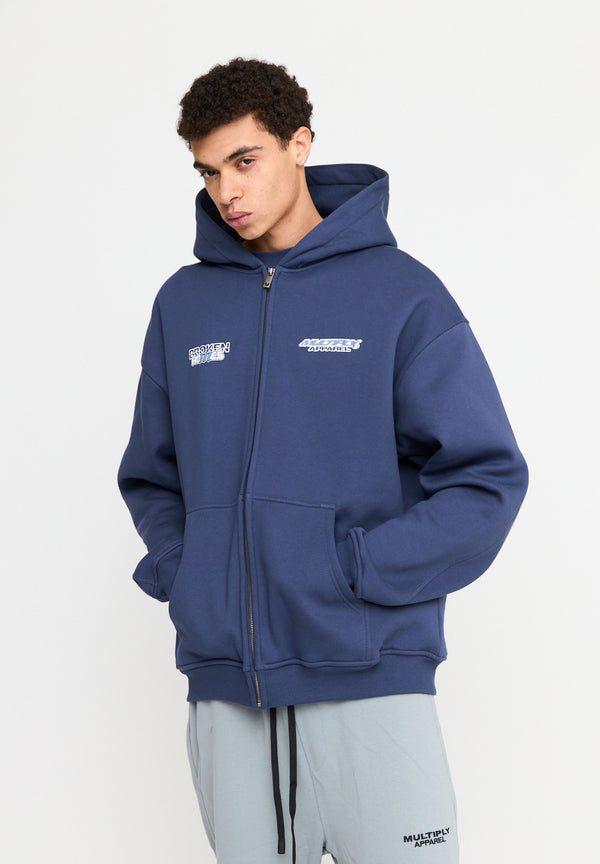 Multiply Spparel Oversize Zip Hoodie BROKEN HOMES Night Shadow Saisonale Angebote