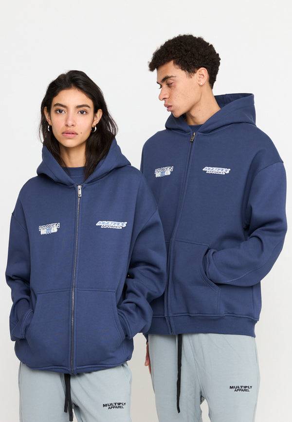 Multiply Spparel Oversize Zip Hoodie BROKEN HOMES Night Shadow Saisonale Angebote