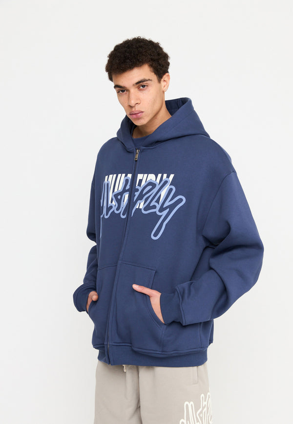Multiply Spparel Oversize Zip Hoodie STRESS Night Shadow Räumungsverkauf