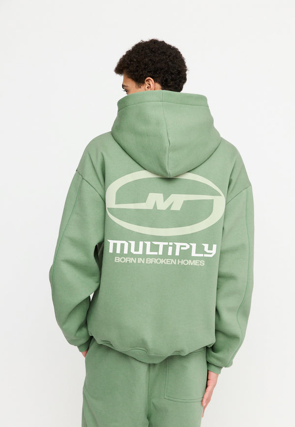 Multiply Spparel Oversize Zip Hoodie BROKEN IDENTITY Hedge Green VIP-Rabatte