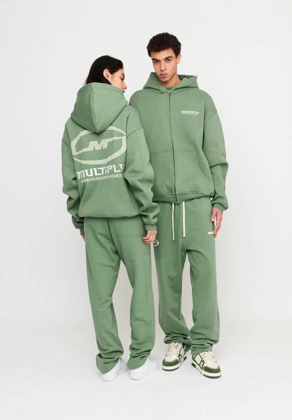 Multiply Spparel Oversize Zip Hoodie BROKEN IDENTITY Hedge Green VIP-Rabatte