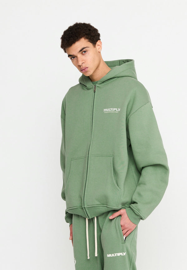 Multiply Spparel Oversize Zip Hoodie BROKEN IDENTITY Hedge Green VIP-Rabatte