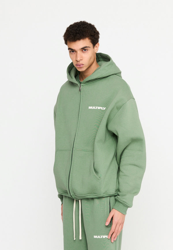Multiply Spparel Oversize Zip Hoodie MULTIPLY Hedge Green Tiefpreis