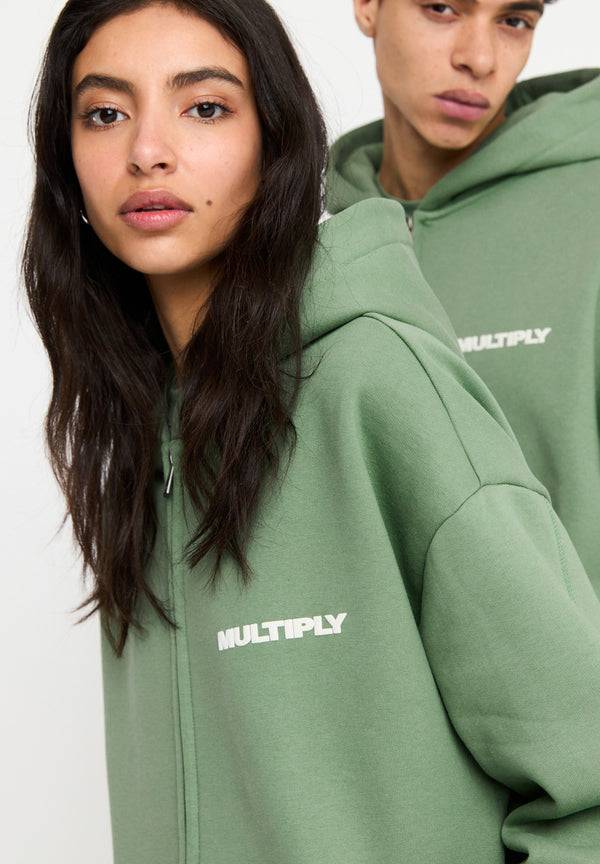 Multiply Spparel Oversize Zip Hoodie MULTIPLY Hedge Green Tiefpreis