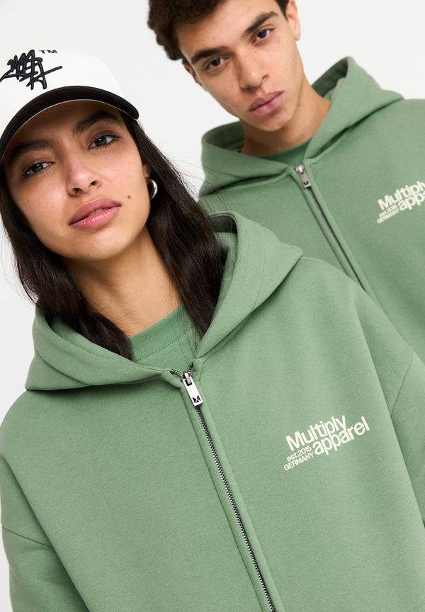 Multiply Spparel Oversize Zip Hoodie CONFLICT Hedge Green Begrenzte Freigabe