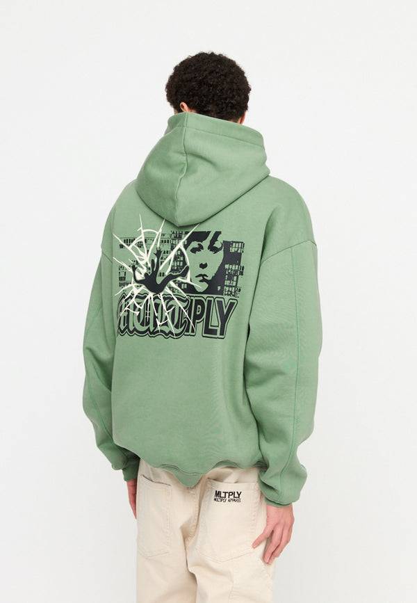 Multiply Spparel Oversize Hoodie INSECURITY Hedge Green Letzte 3 Tage