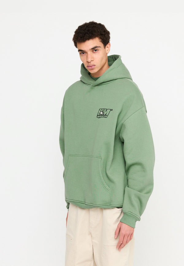 Multiply Spparel Oversize Hoodie INSECURITY Hedge Green Letzte 3 Tage