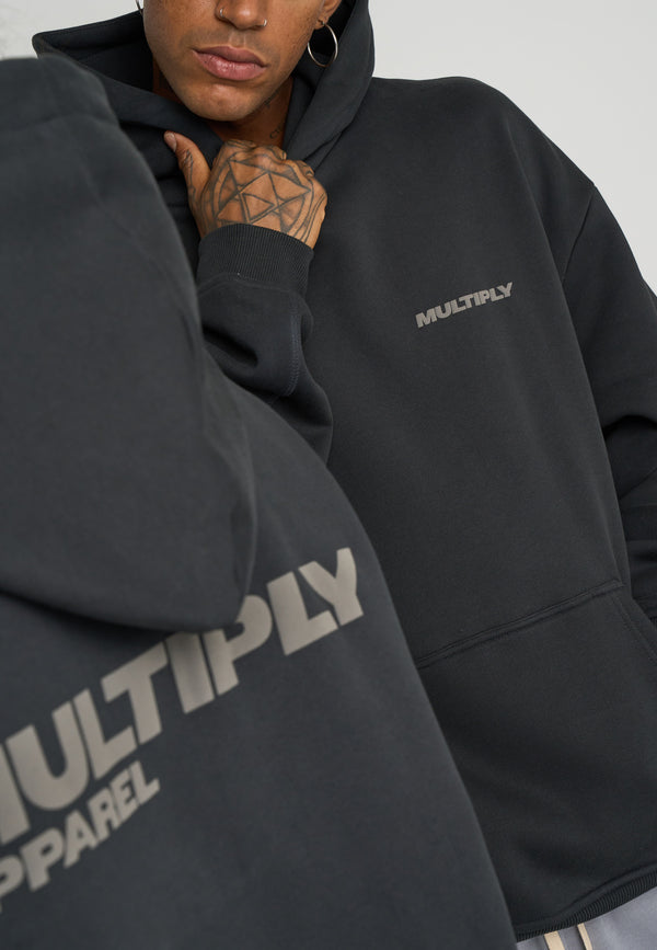 Multiply Spparel Oversize Hoodie BASIQUE Black Soda Super Rabatt