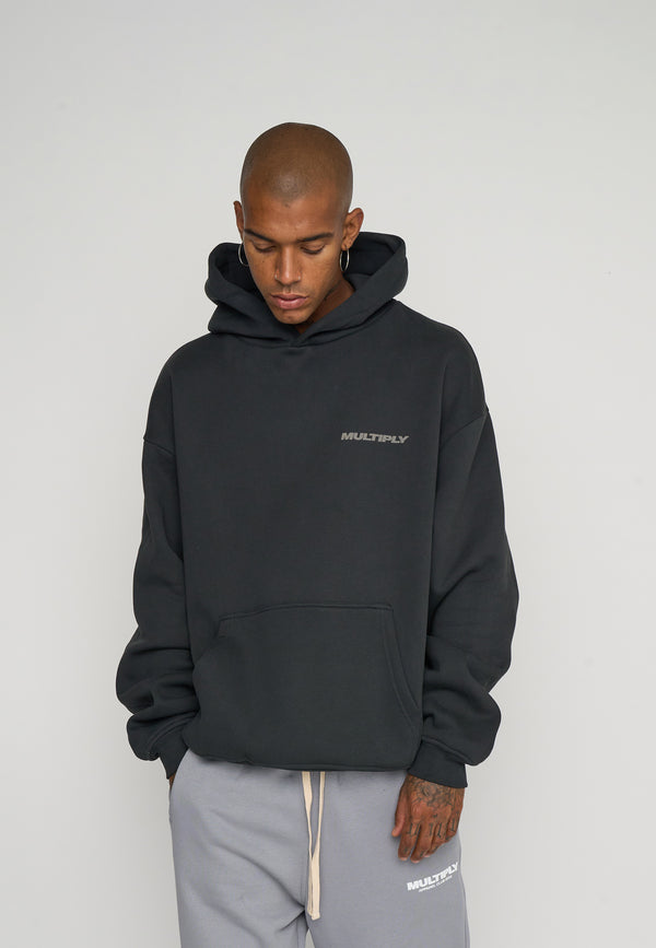 Multiply Spparel Oversize Hoodie BASIQUE Black Soda Super Rabatt