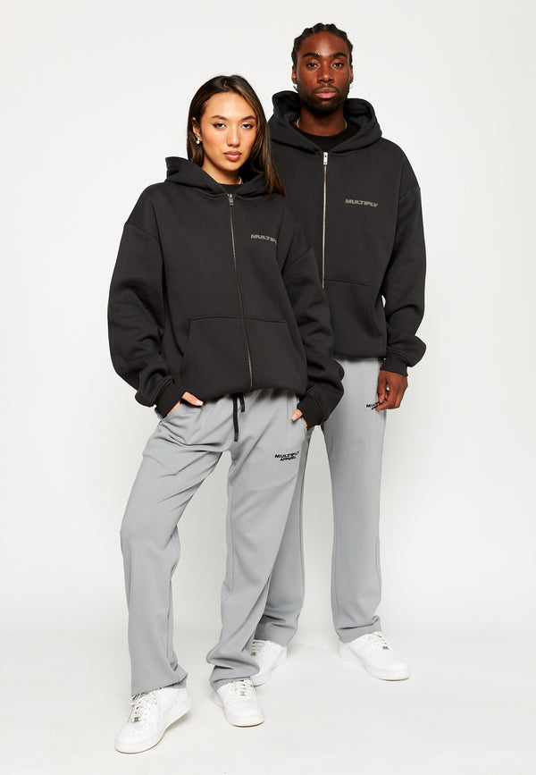 Multiply Spparel Oversize Zip Hoodie BASIQUE Black Soda 50% Rabatt mit kostenlosem Versand