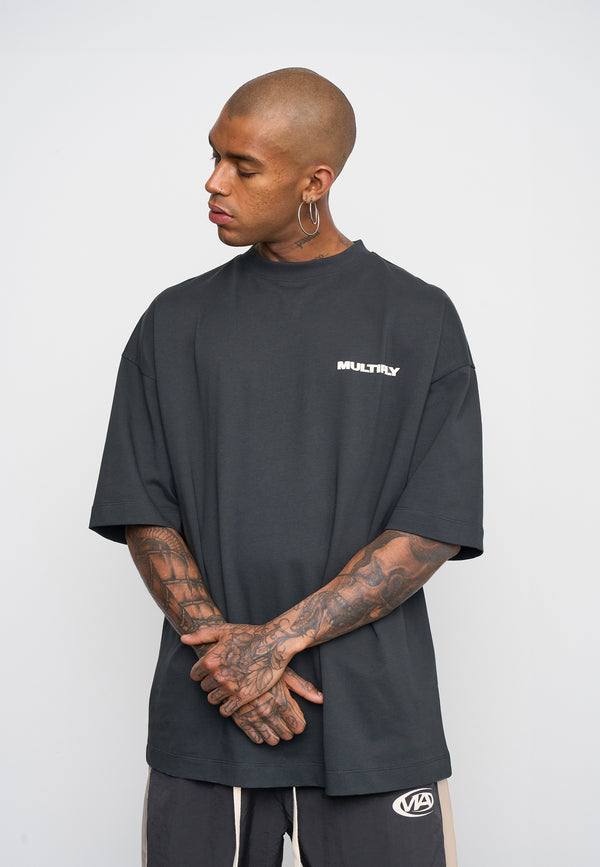 Multiply Spparel Oversize T-Shirt MULTIPLY Black Soda Washed 50% Rabatt für begrenzte Zeit