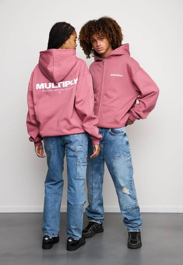 Multiply Spparel Oversize Zip Hoodie MULTIPLY Rose Wine Rabatte dieses Monats