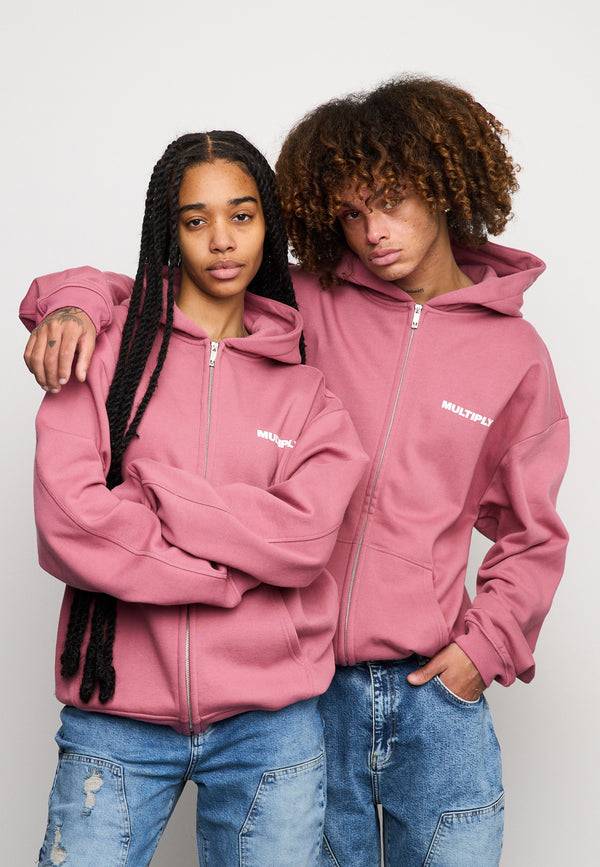 Multiply Spparel Oversize Zip Hoodie MULTIPLY Rose Wine Rabatte dieses Monats