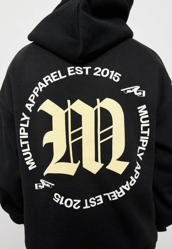 Multiply Spparel Oversize Hoodie M CIRCLE Black Soda Washed Auslauf