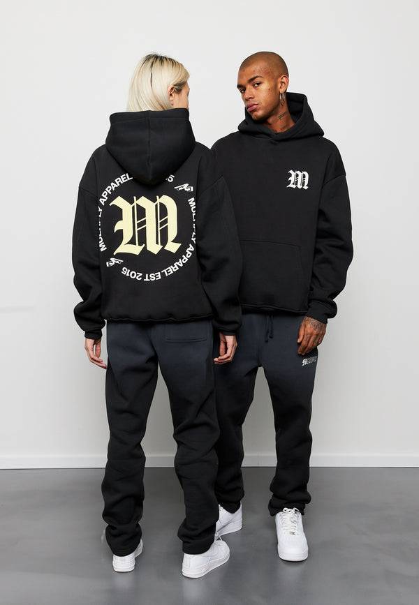 Multiply Spparel Oversize Hoodie M CIRCLE Black Soda Washed Auslauf