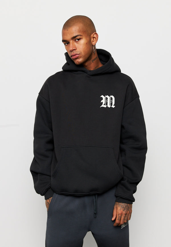 Multiply Spparel Oversize Hoodie M CIRCLE Black Soda Washed Auslauf