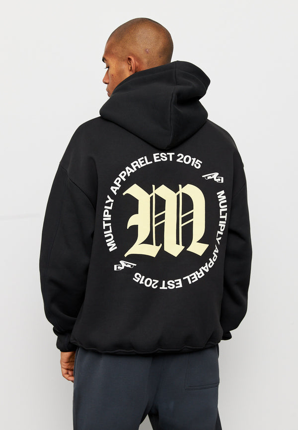 Multiply Spparel Oversize Hoodie M CIRCLE Black Soda Washed Auslauf