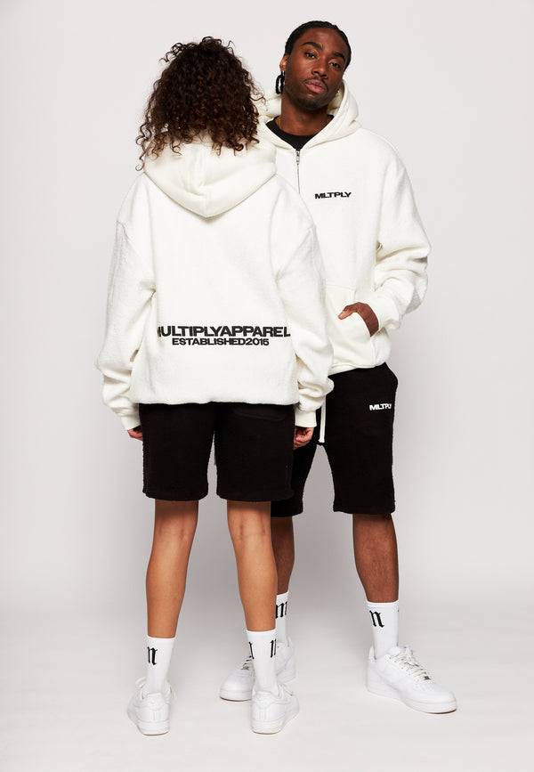 Multiply Spparel Oversize Zip Hoodie BRUSHED Off White Verkauf