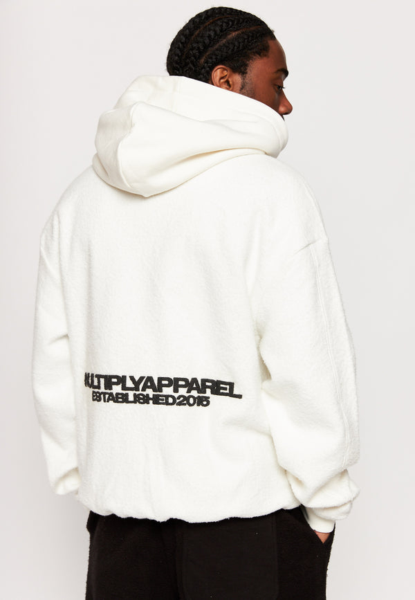 Multiply Spparel Oversize Zip Hoodie BRUSHED Off White Verkauf
