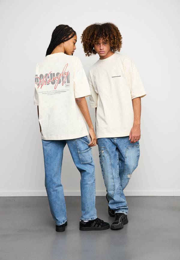 Multiply Spparel Oversize T-Shirt CHEATER Egret im Angebot