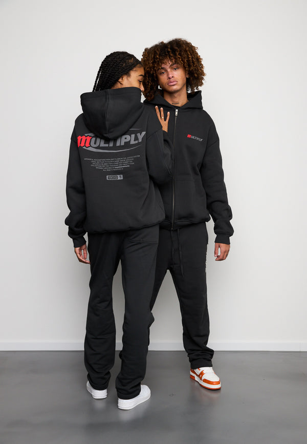 Multiply Spparel Oversize Zip Hoodie ACCUSED Black Soda Washed Fabrikverkauf