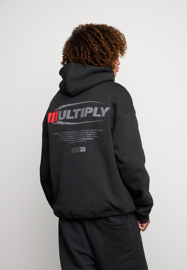 Multiply Spparel Oversize Zip Hoodie ACCUSED Black Soda Washed Fabrikverkauf