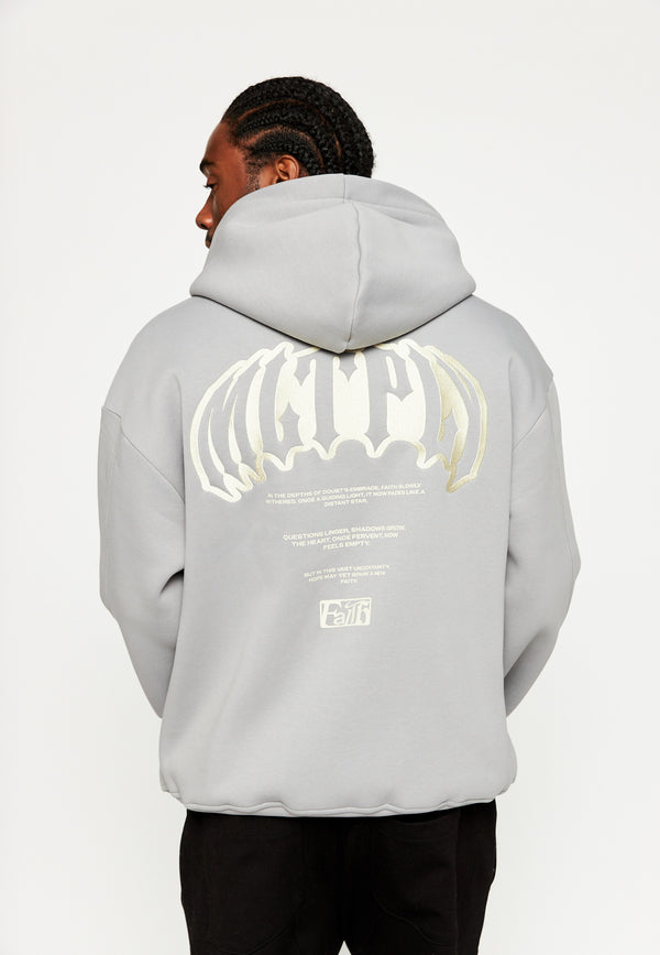 Multiply Spparel Oversize Zip Hoodie FADING FAITH Ultimate Grey Blitzverkäufe