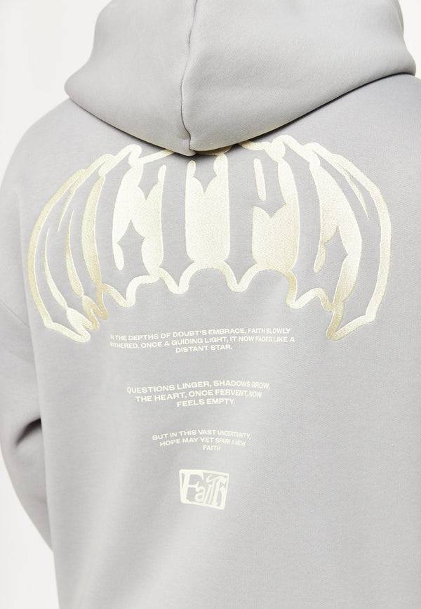 Multiply Spparel Oversize Zip Hoodie FADING FAITH Ultimate Grey Blitzverkäufe
