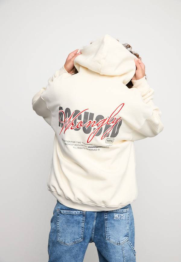Multiply Spparel Oversize Zip Hoodie CHEATER Egret Kostenloser Versand