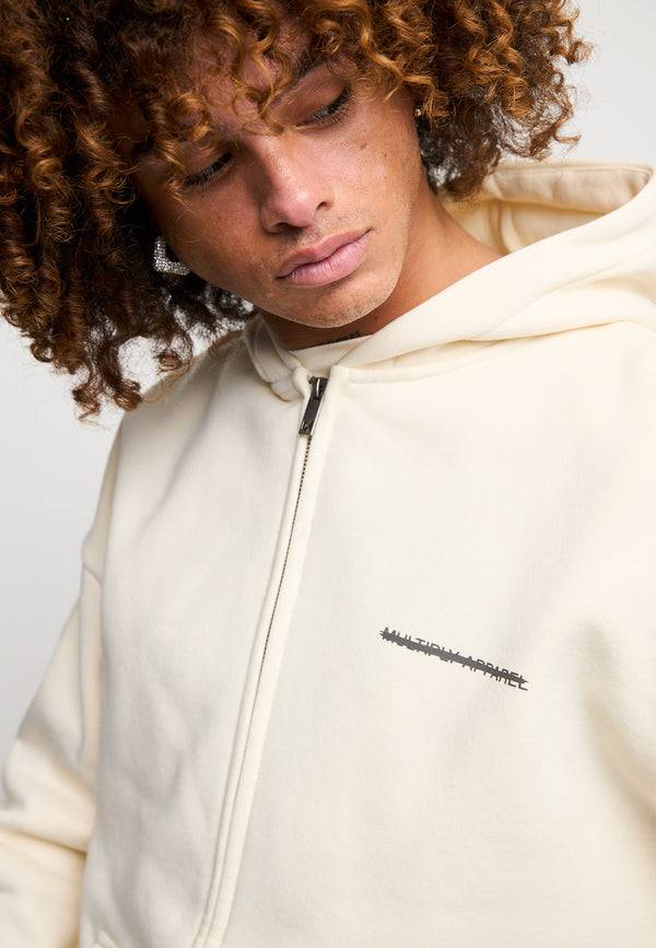 Multiply Spparel Oversize Zip Hoodie CHEATER Egret Kostenloser Versand