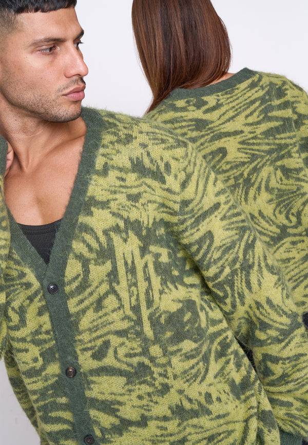 Multiply Spparel Knit Cardigan CONCRETE Four Leaf Clover Fabrikpreis