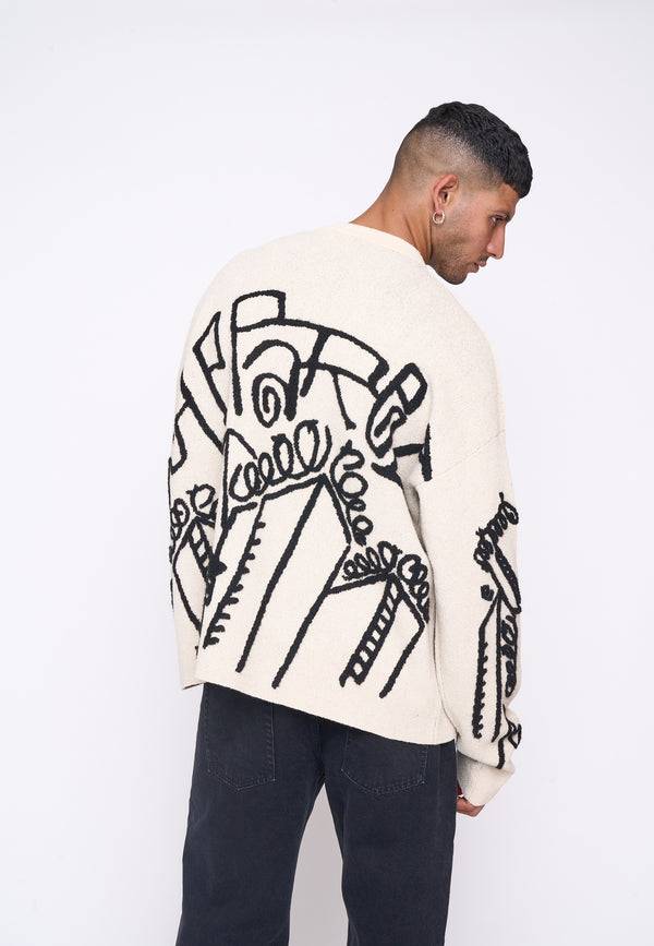 Multiply Spparel Oversize Knit Sweater DOWNTOWN White Swan Muttertagsangebot