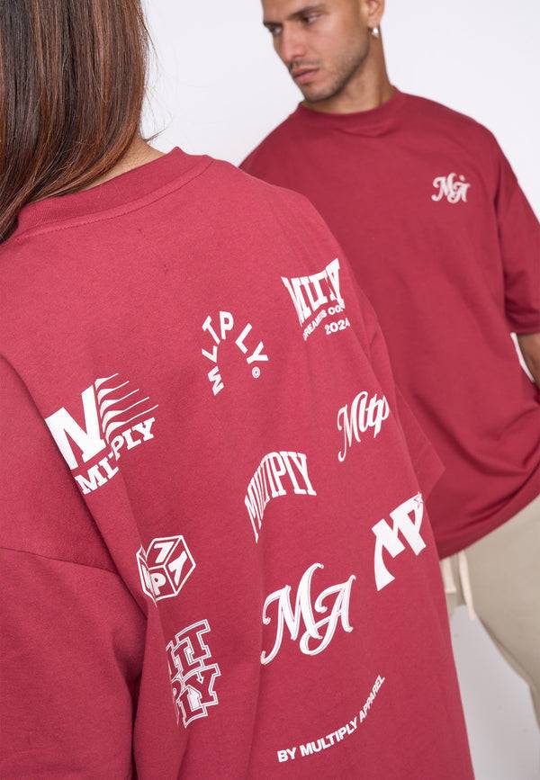 Multiply Spparel Oversize T-Shirt COMPETITION Ruby Wine Heißer Verkauf