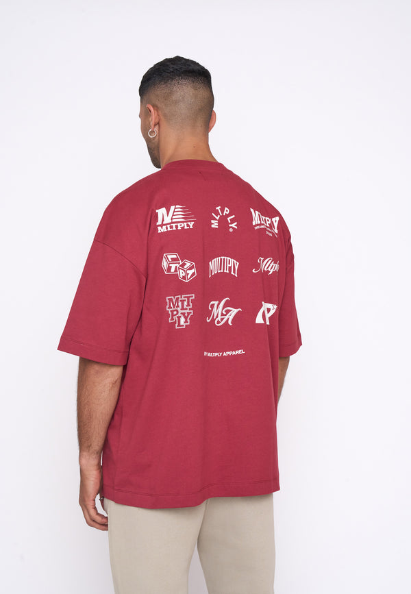 Multiply Spparel Oversize T-Shirt COMPETITION Ruby Wine Heißer Verkauf