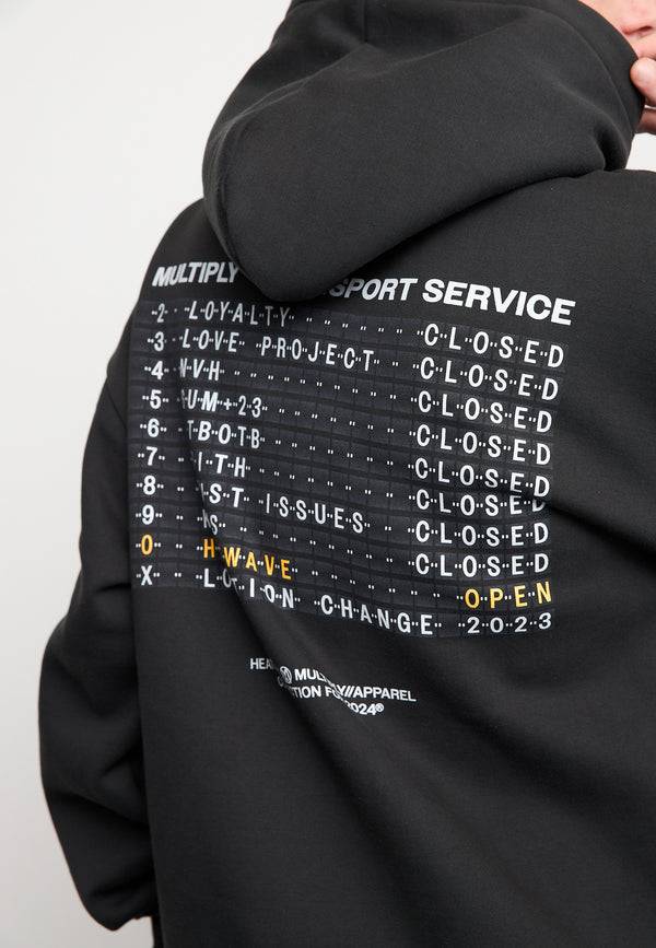 Multiply Spparel Oversize Hoodie BOARDING Black Soda Washed Neueste Mode