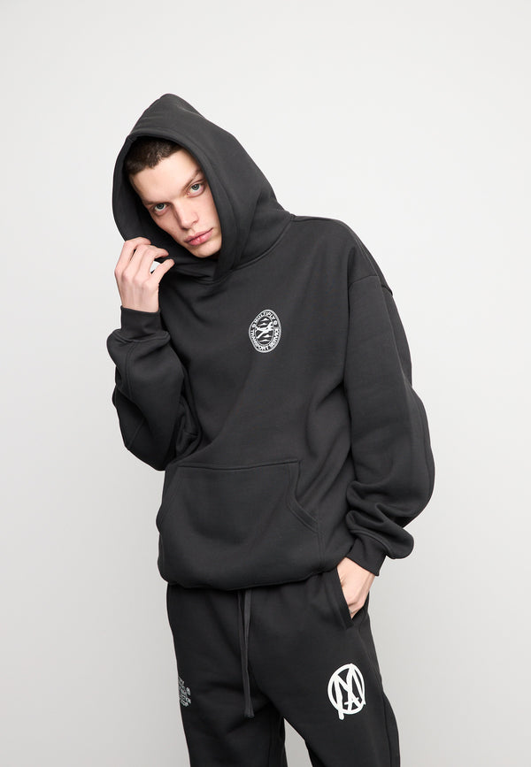 Multiply Spparel Oversize Hoodie BOARDING Black Soda Washed Neueste Mode