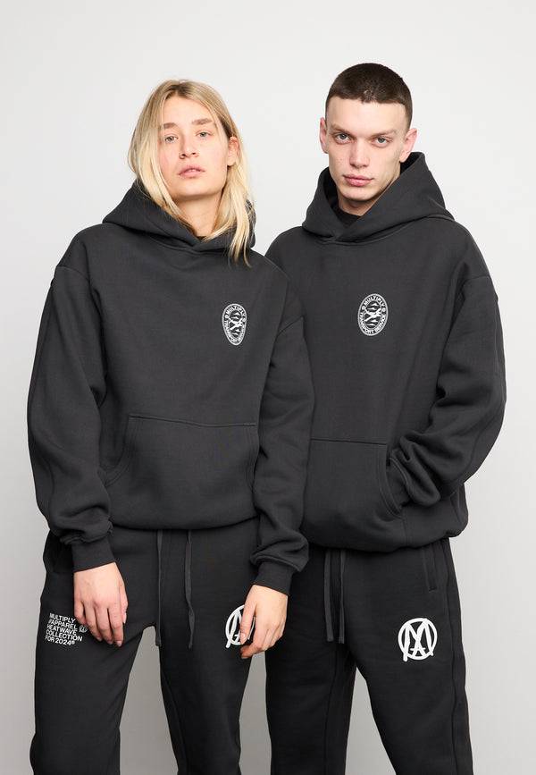 Multiply Spparel Oversize Hoodie BOARDING Black Soda Washed Neueste Mode