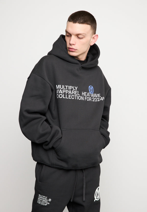 Multiply Spparel Oversize Hoodie APPAREL HEAT Black Soda Washed Online Outlet