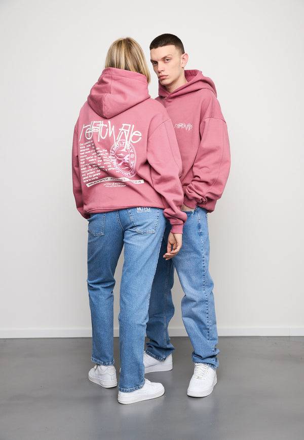 Multiply Spparel Oversize Hoodie OVERHEATING Rose Wine Zeitlich begrenztes Angebot