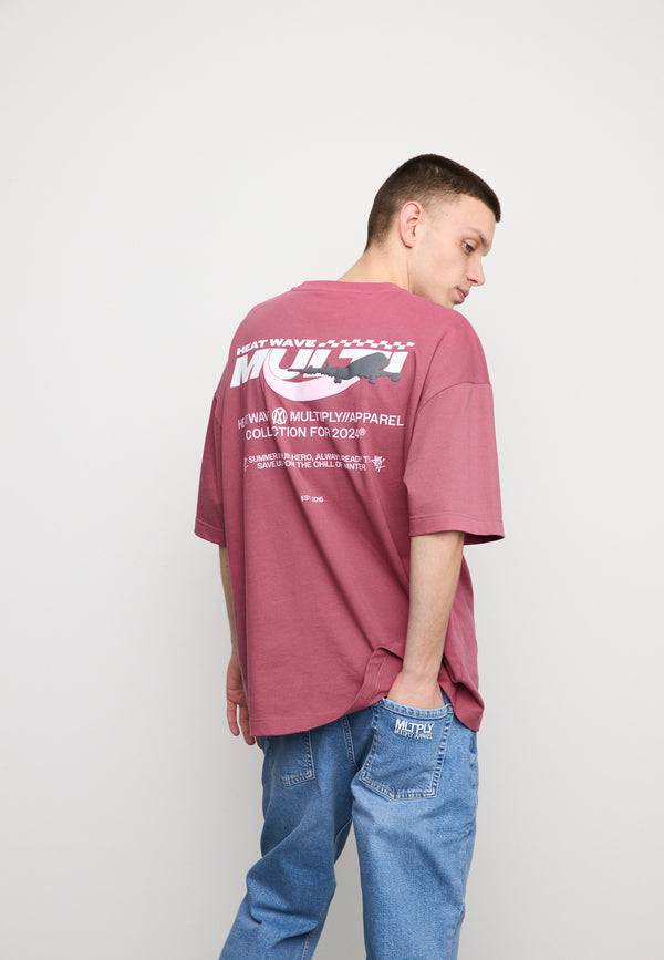 Multiply Spparel Oversize T-Shirt TAKE OFF Rose Wine Große Rabatte